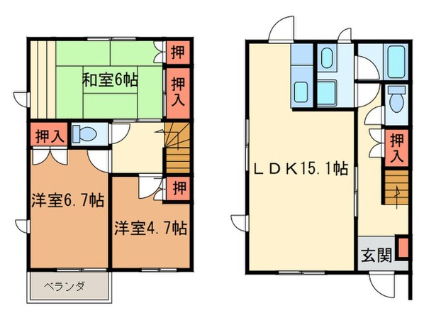 カルティエ　エクレーレAの物件間取画像